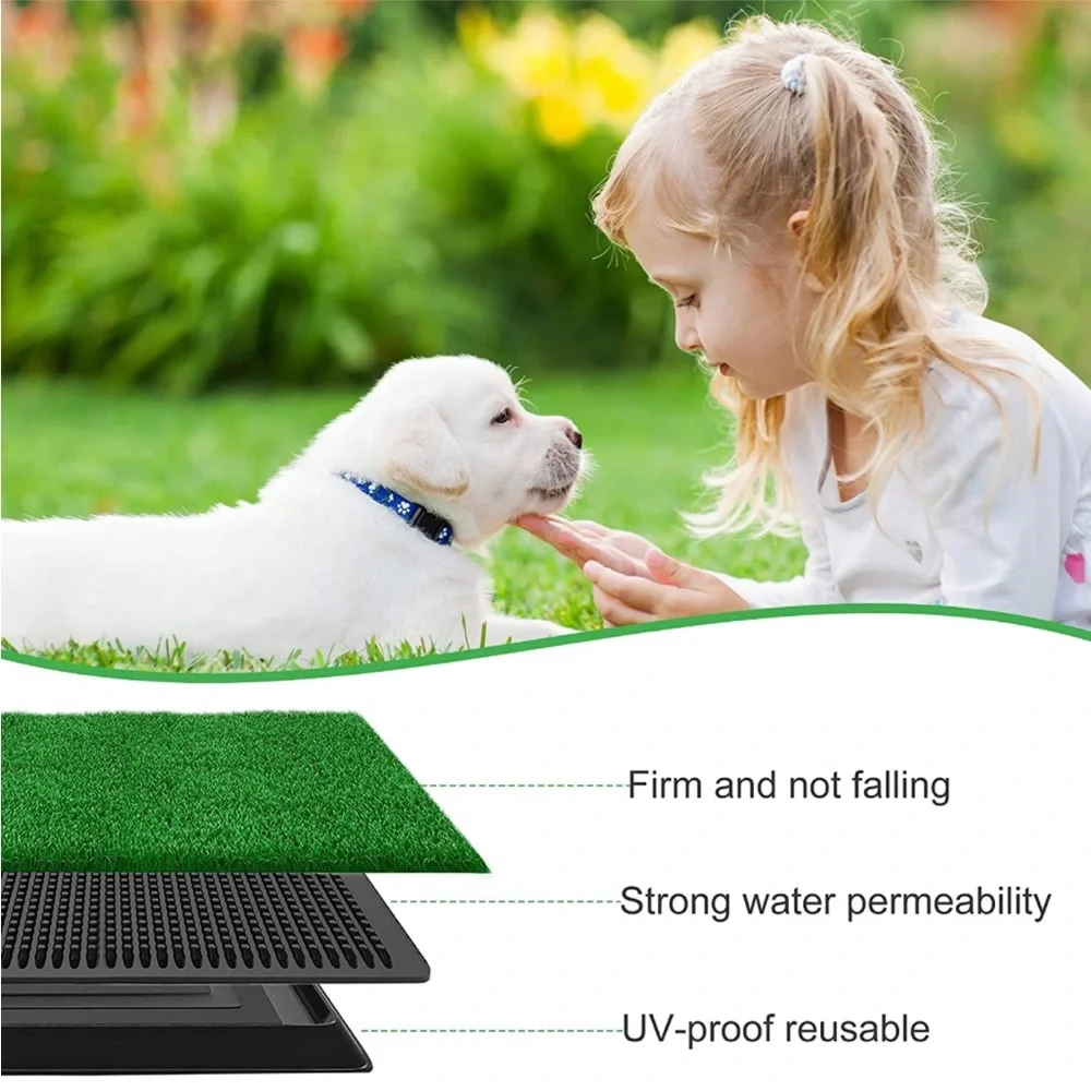 Dog Potty Grass Indoor/Outdoor Artificial Grass Patch 20width x 25” L reusable